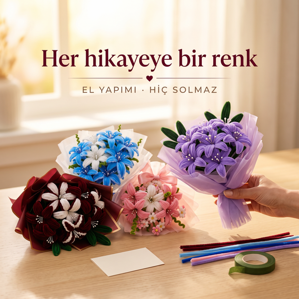 Hediyelik Şönil Çiçek Buket