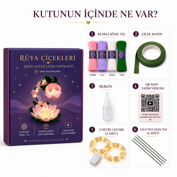 Işıklı Lotus Çiçek Yapım Kiti